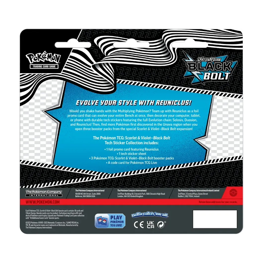 Pokémon TCG: Black Bolt Tech Sticker 3 Pack