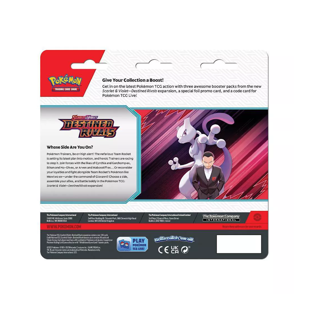Pokémon TCG: Destined Rivals 3 Pack Blister