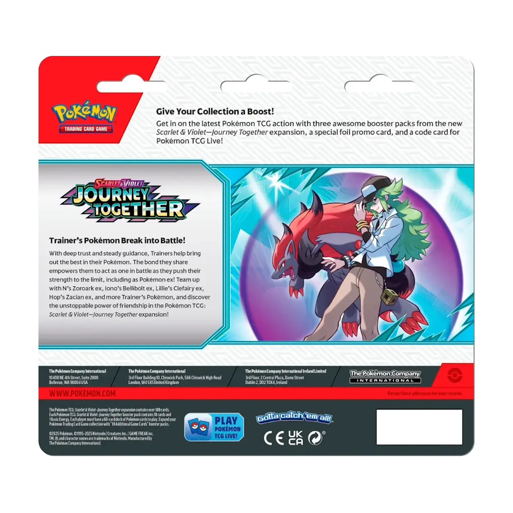Pokémon TCG: Journey Together 3 Pack Blister