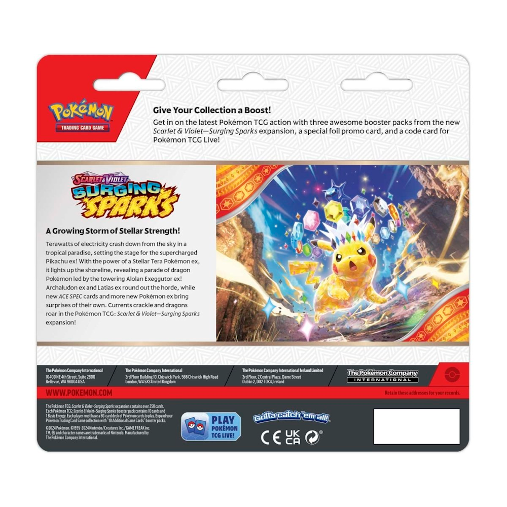 Pokémon TCG: Surging Sparks 3 Pack Blister