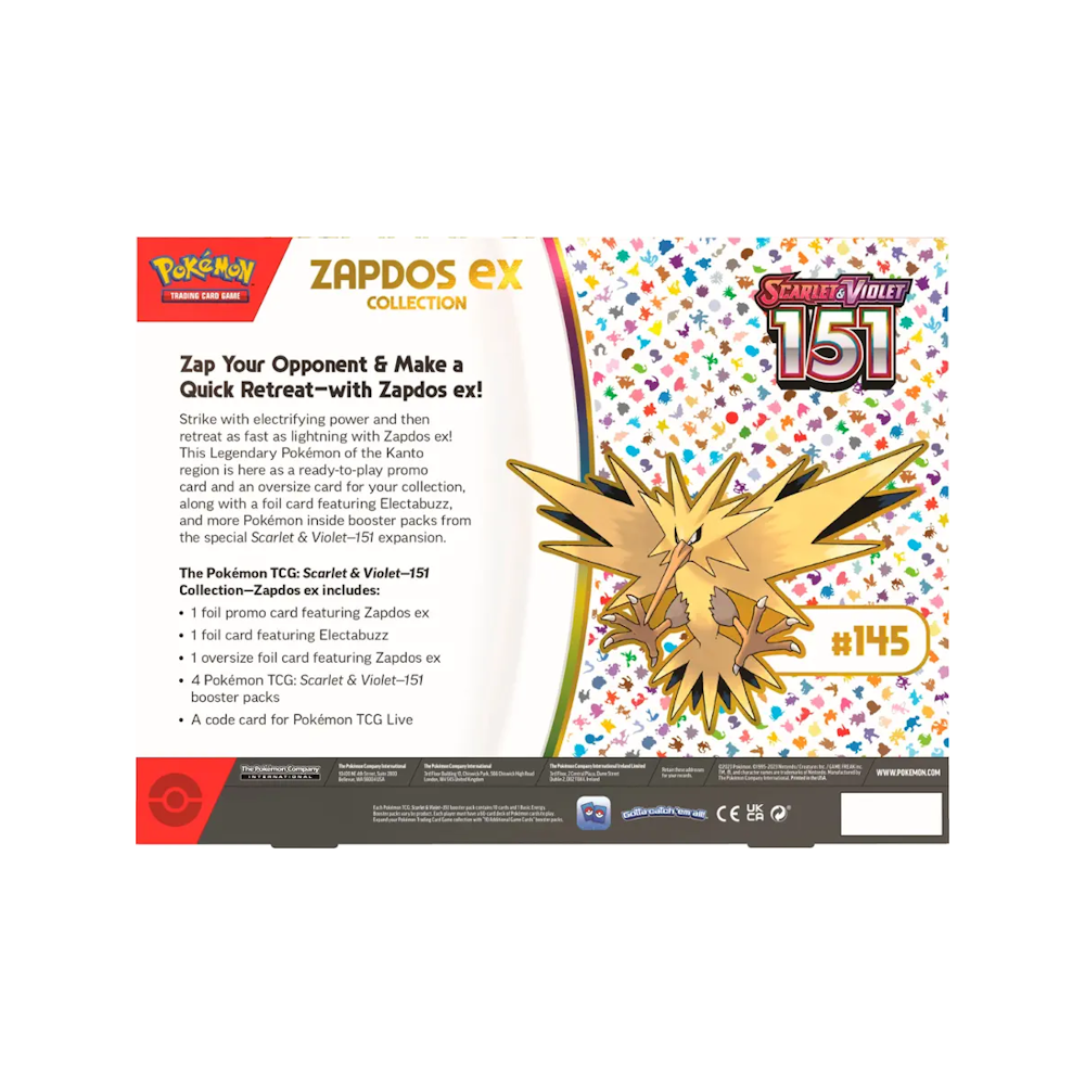 Pokémon TCG: Scarlet and Violet - 151 Zapdos EX Collection Box