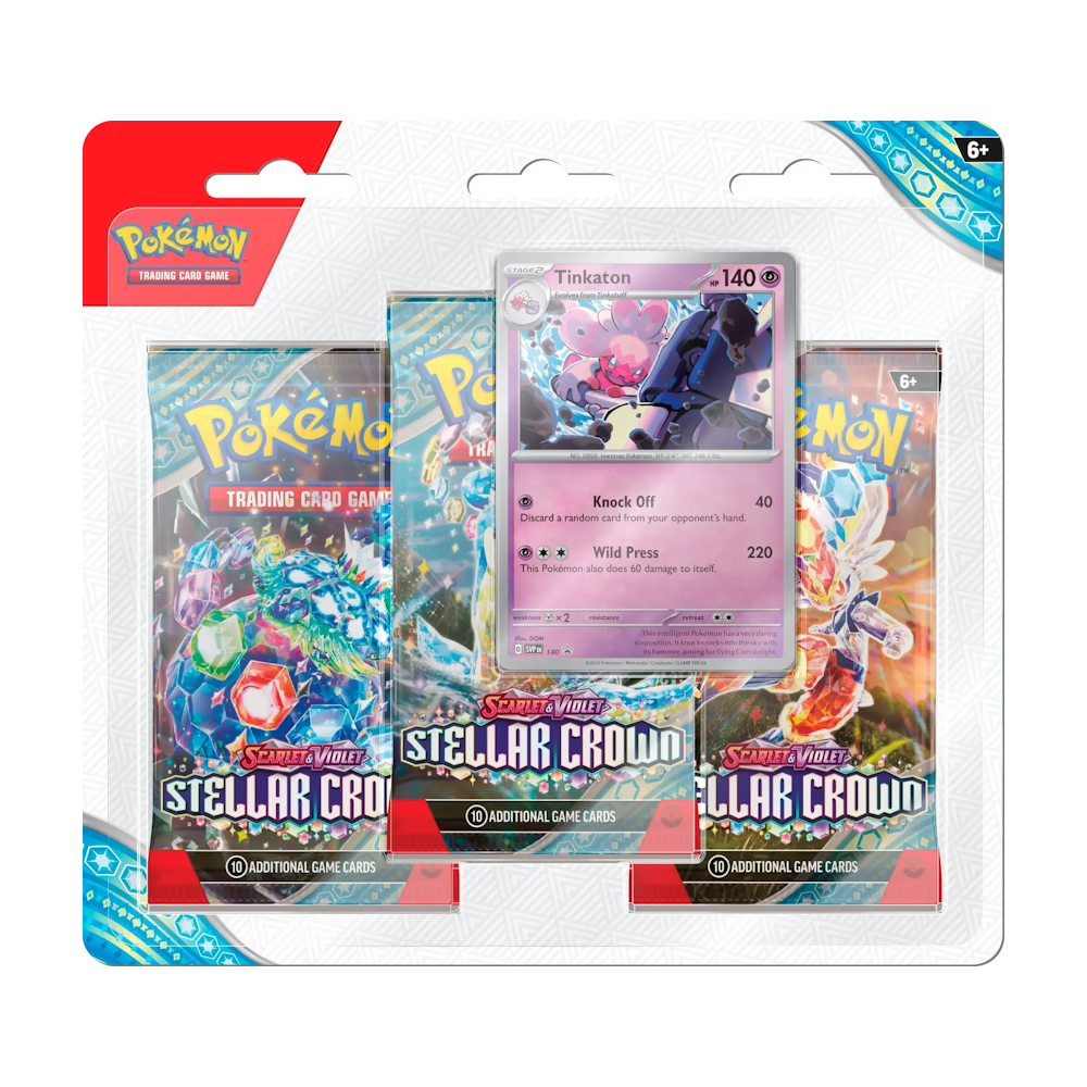 Pokémon TCG: Stellar Crown 3 Pack Blister